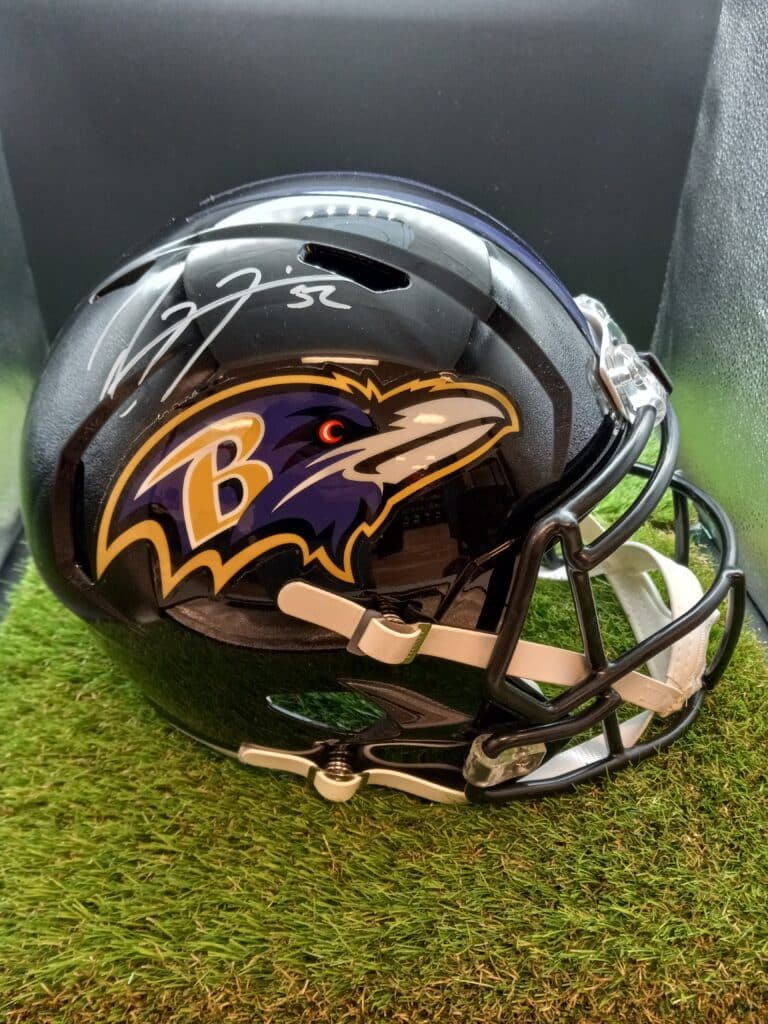 sports collectibles, football memorabilia, signed football helmets