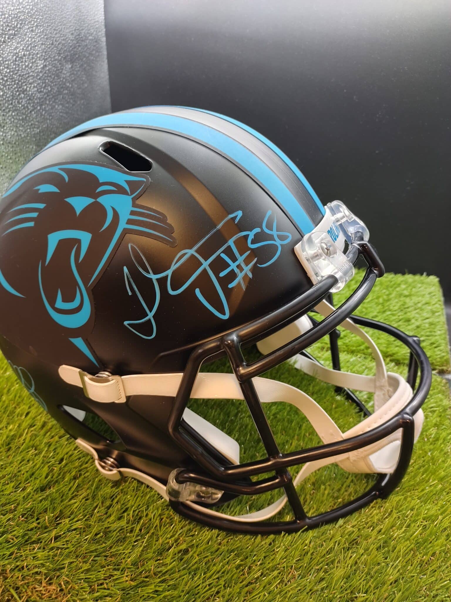 Thomas Davis/Luke Kuechly Black Alternate Full Size Helmet » BS