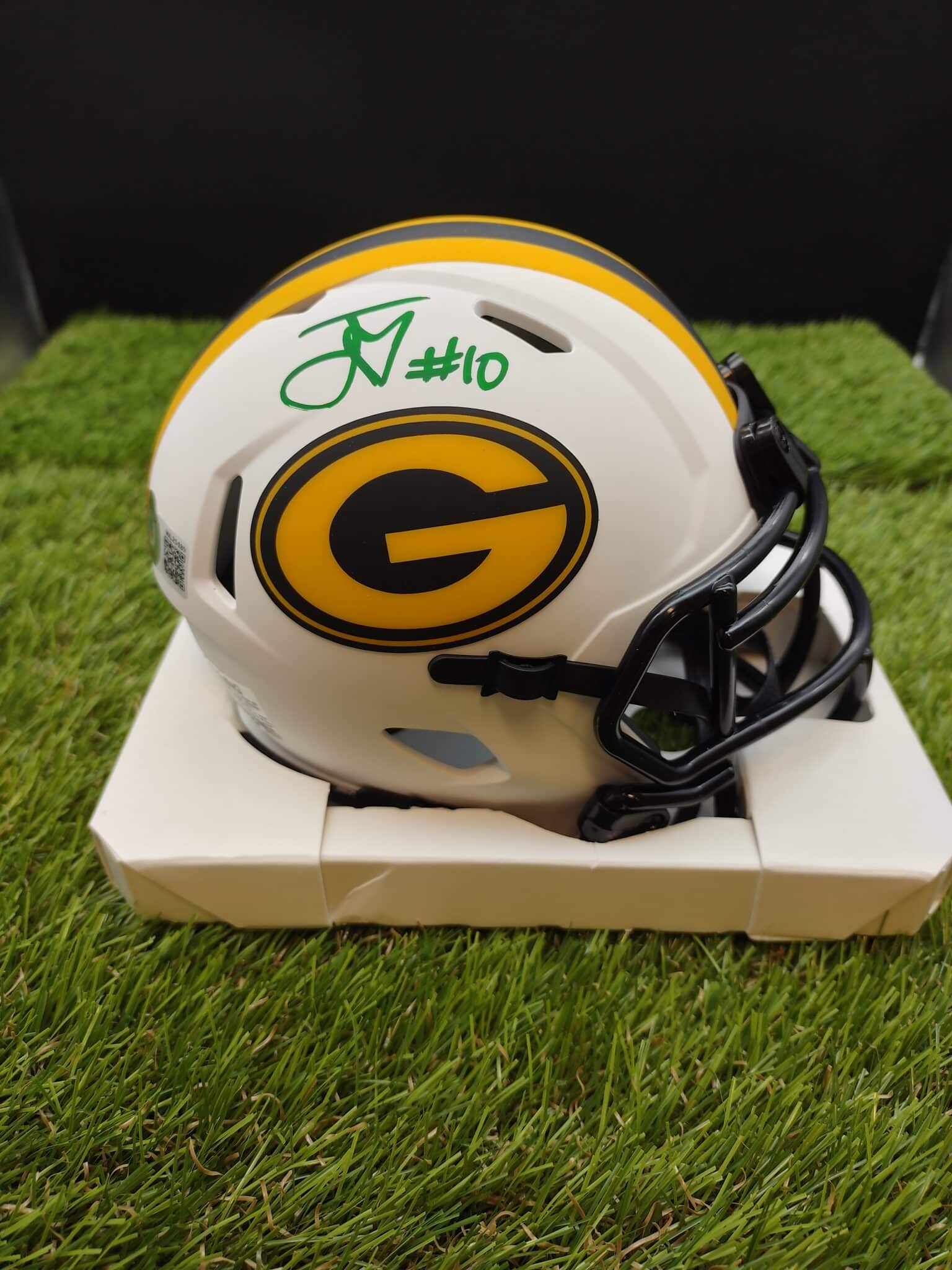 Lids Jordan Love Green Bay Packers Fanatics Authentic Autographed Riddell  Flash Alternate Speed Replica Helmet