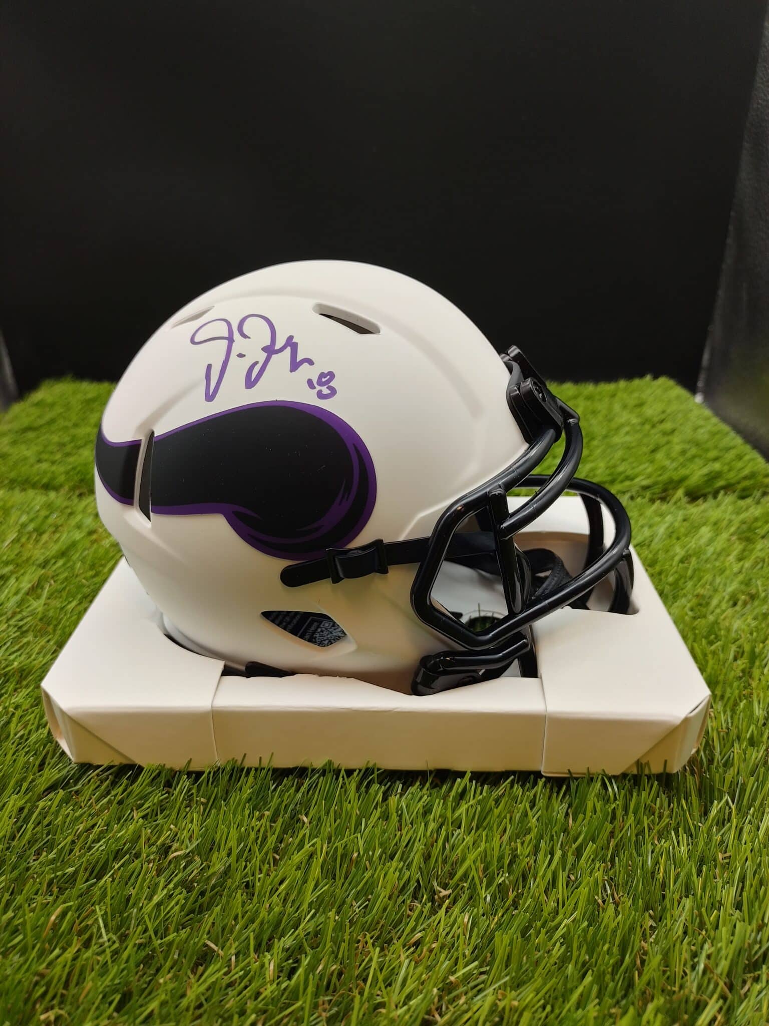 Justin Jefferson Autographed Minnesota Vikings Lunar Eclipse Mini Helmet