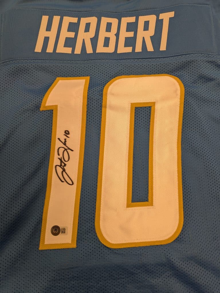 Justin Herbert Custom Signed Jersey