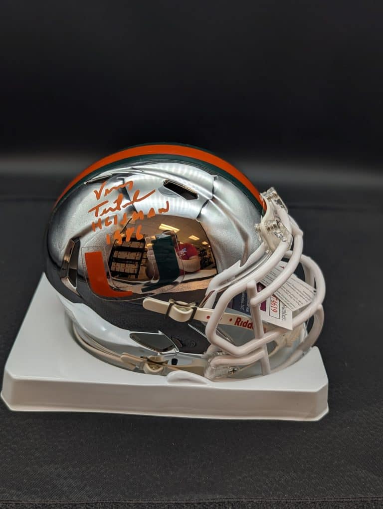 Vinny Testaverde Chrome Mini Helmet