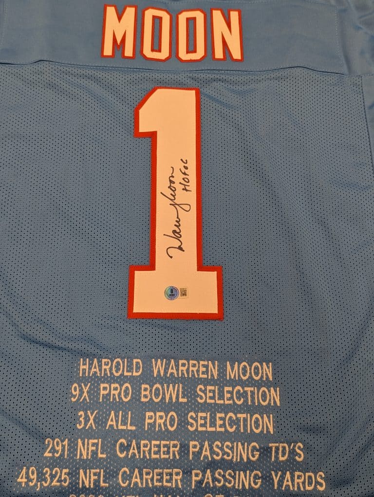 Warren Moon Signed Custom Jersey